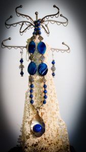 Blue Pearls & Blue Pendant Spoon From 1800’s